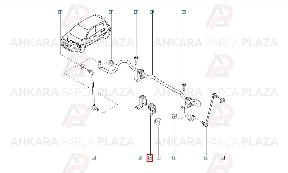 Megane 2, Scenic, Clio 3 Viraj Demir Lastiği Ön Sağ Sol Orta Ytt