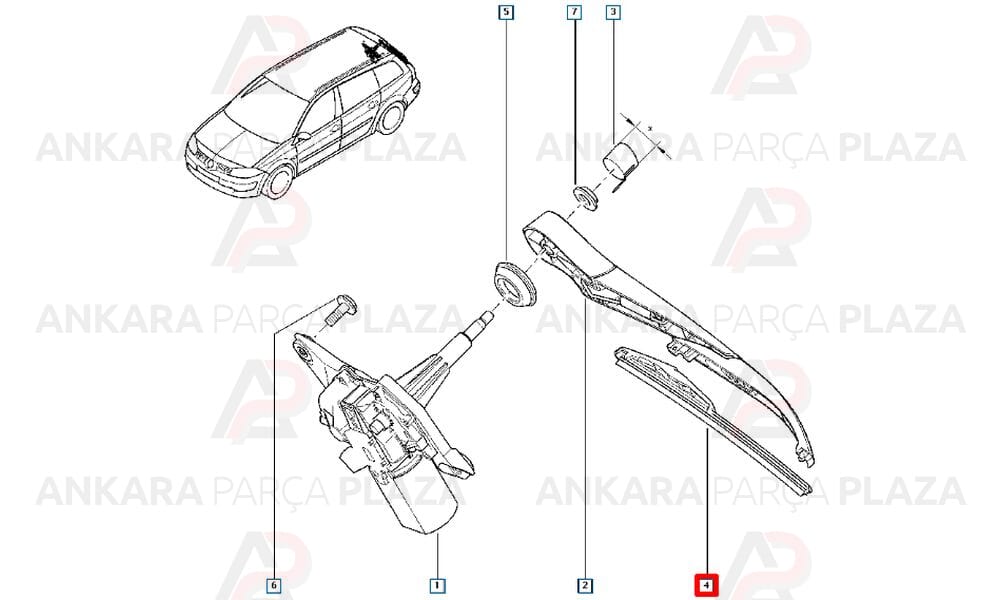 Arka Silecek Süpürgesi Megane 2 Modüs 2004 > Scenic 2 260Mm