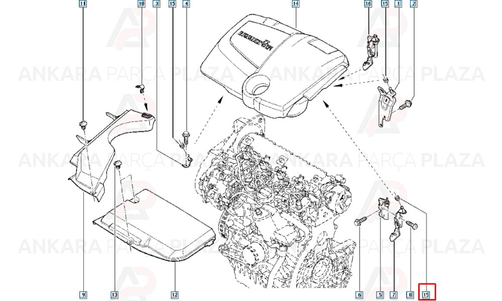 Motor Kapak Dayama Lastiği Üst Clio Kangoo 1,5