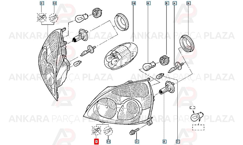 Far Sol Clio Gri Motorlu Tip 2001 - 2008