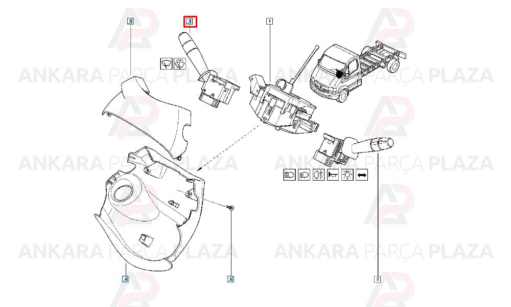 Silecek Kumanda Kolu Sensörlü Renault Trafic 2.0 16V - 1.9 Dci