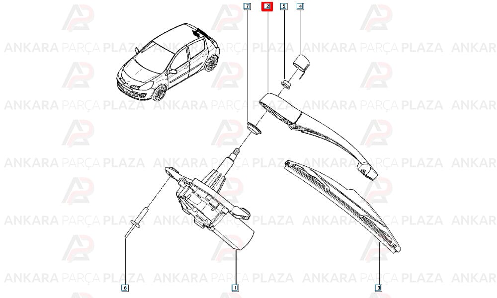 Clio 3 Arka Silecek Kolu Hellux