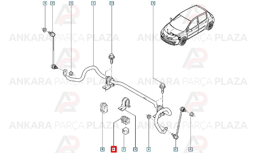 Clio 4, Captur, Megane 2 Viraj Demiri Lastiği Ön Sağ Sol Orta Üçel