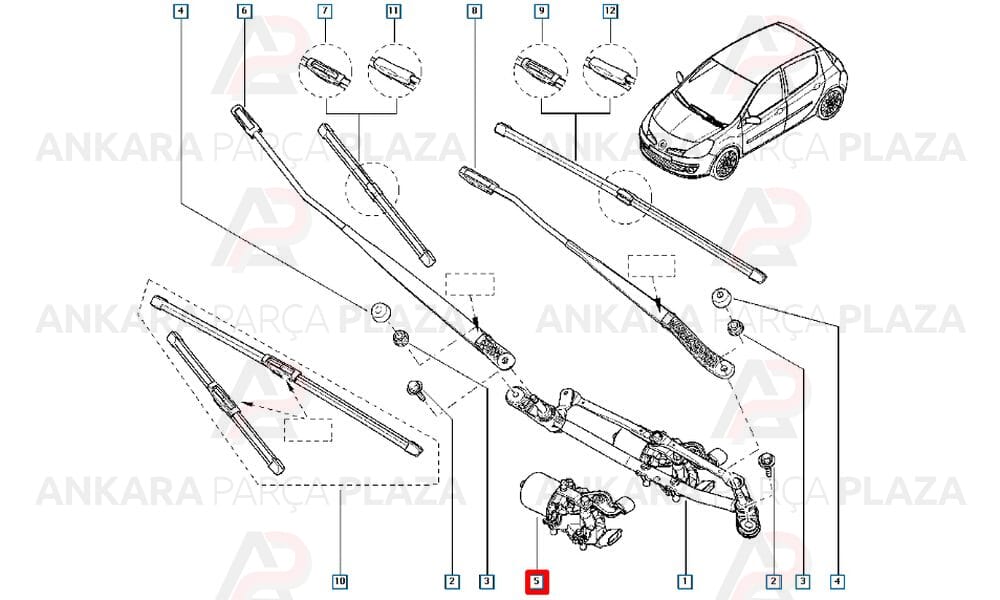 Clio 3 Ön Silecek Motoru Valeo