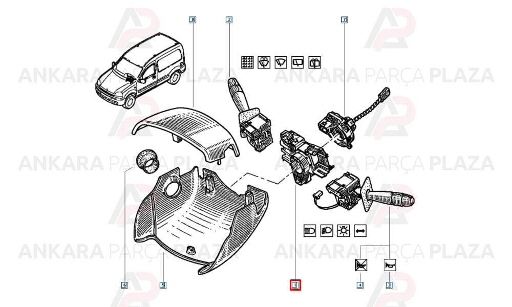Direksiyon İkaz Kol Bağlantı Parcası Kangoo 7701062203