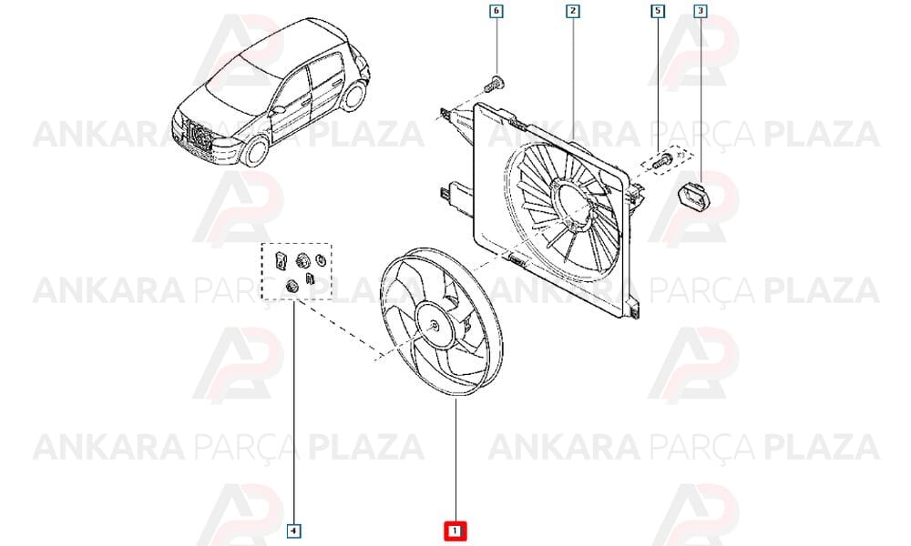 Megane Scenic 2 Fan Motoru + Pervanesi 7701062215