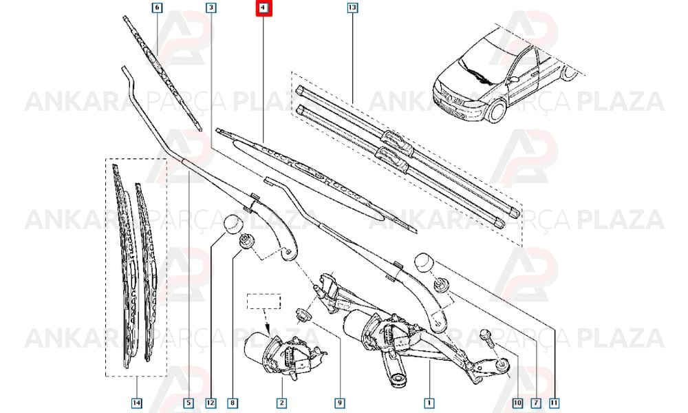 Renault Megane 2 Silecek Seti 600Mm + 450Mm Valeo