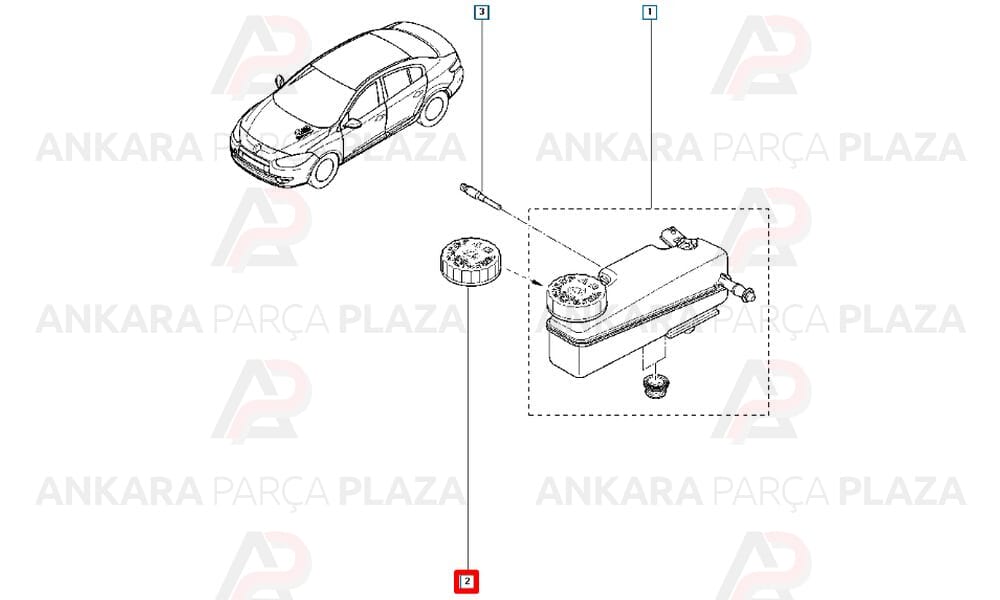 Laguna 3 Trafic Fren Hidrolik Depo Kapağı 7701065696