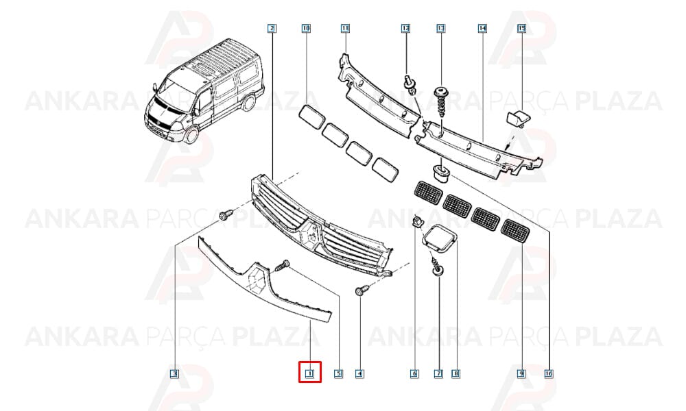 Renault Master 04 - 10 Ön Panjur Dış 7701065760