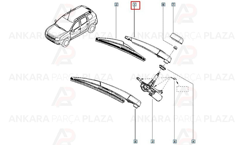Clio 3 Arka Silecek Kolu Ve Süpürgesi Hellux
