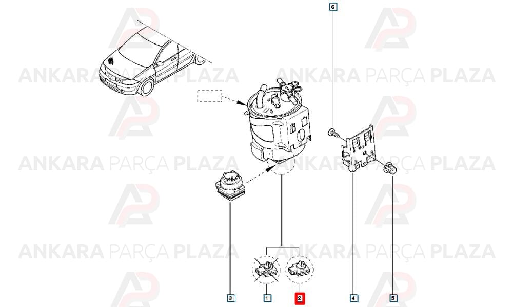 Logan, Sandero Megane 2 100Bg 1.5Dci Mazot Filtresi Bosch