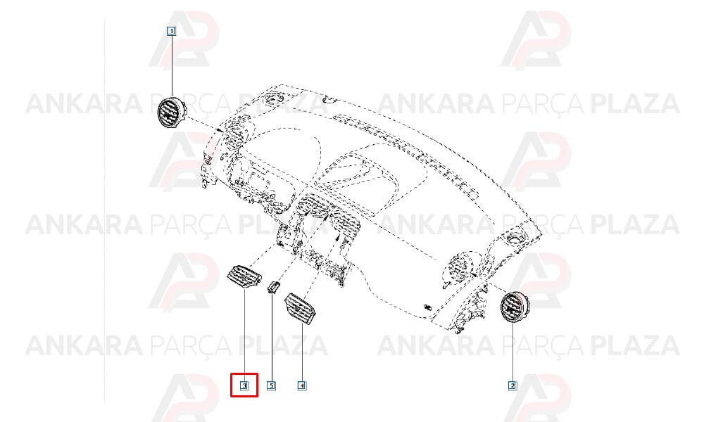 Sol Orta Havalandırma Izgarası Kangoo 3 7701068124