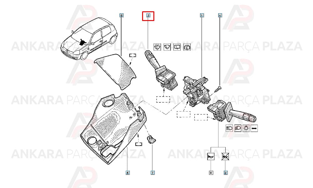 Silecek Kumanda Kolu Clio Symbol 7701068271