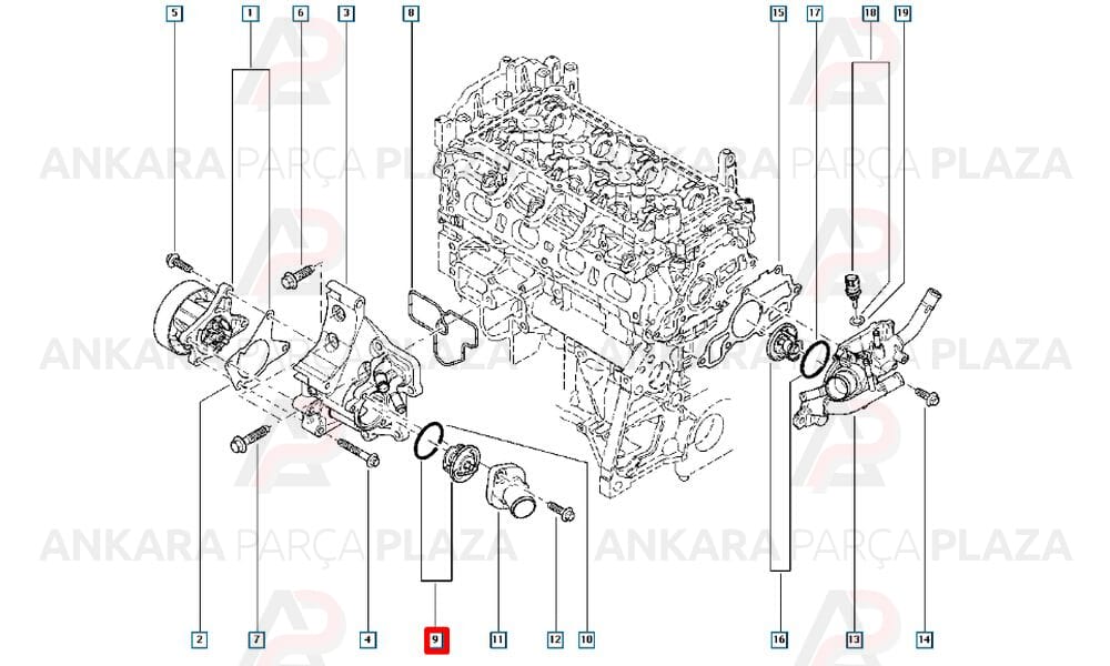 Megane 3 Laguna 3 Clio 3 Termostat Orijinal 7701068770