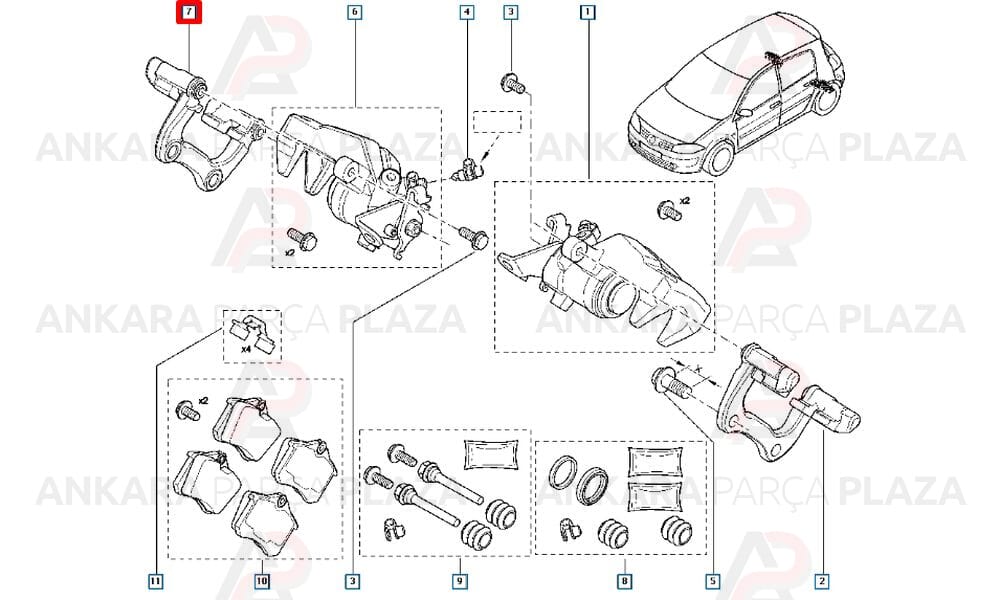 Arka Fren Kaliper Başlığı Sağ Megane 2 7701069126