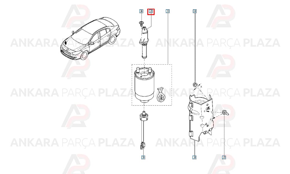 Fluence, Megane 3, Laguna, Latitude Yakıt Filtre Sensörü Orijinal 7701070648