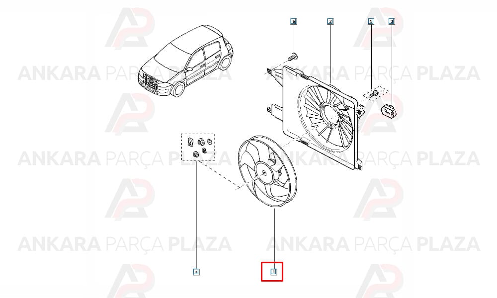 Megane Scenic 2 Fan Motoru + Pervane 7701071863