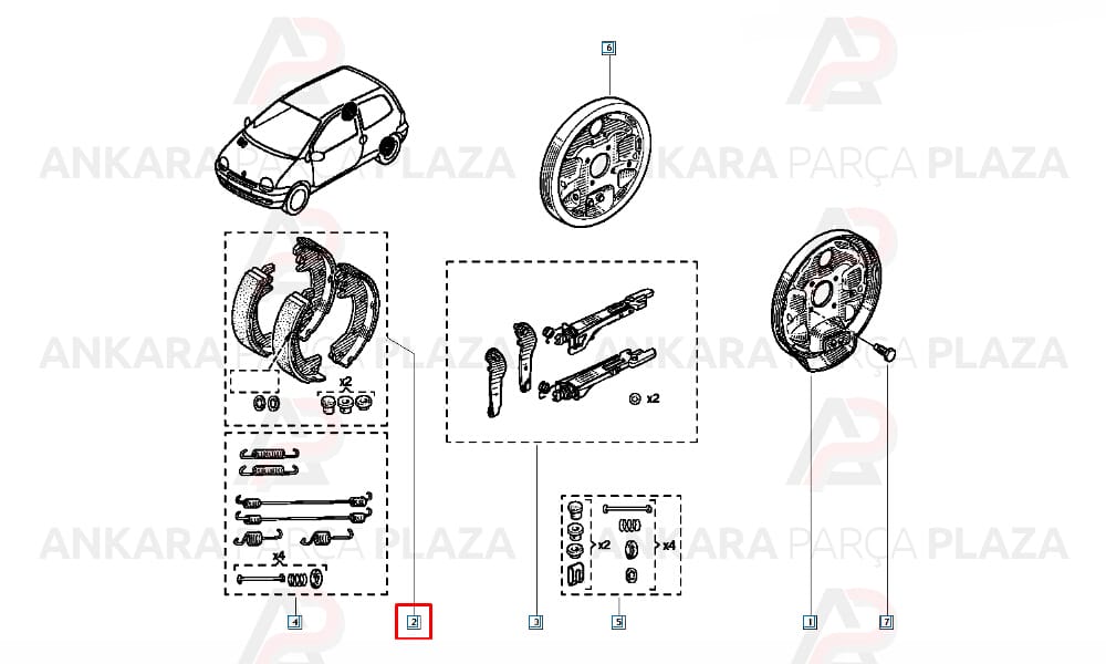 Renault Clio, Twingo Arka Fren Balatası Bosch