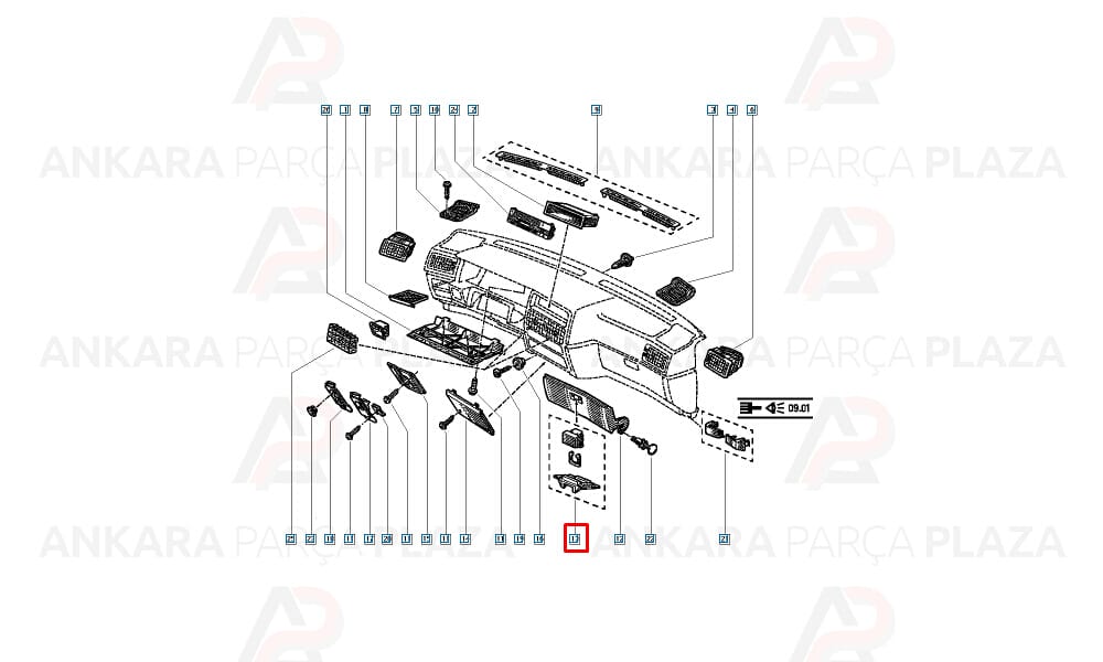 Renault 19 Europa Torpido Kapak Kilidi 1992 - 2001 Meydan