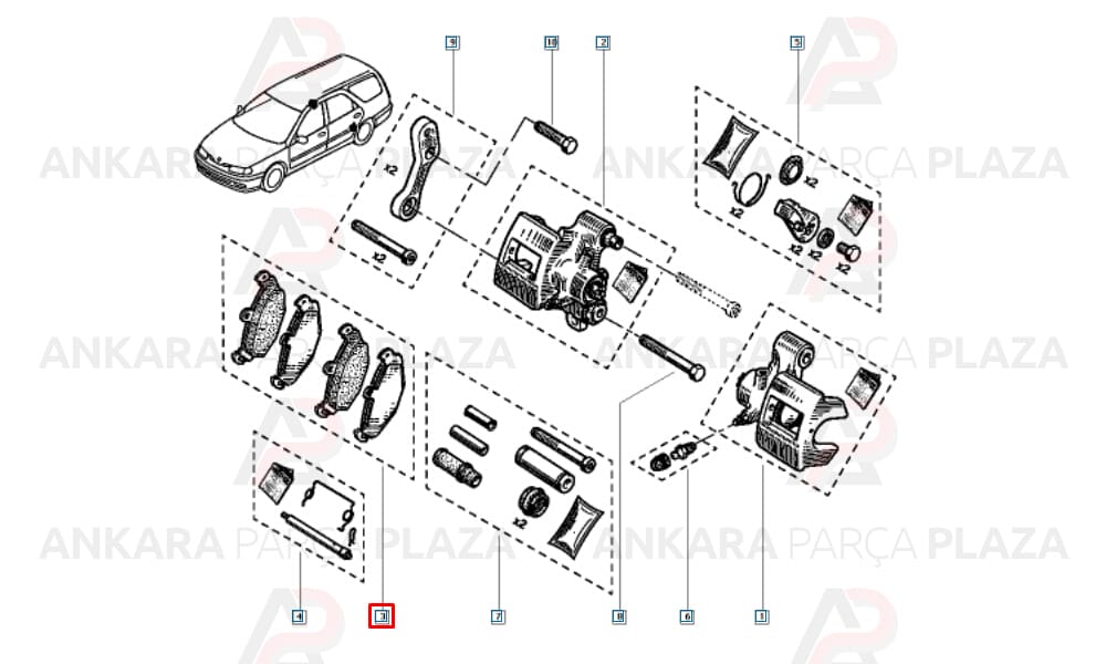 Renault 21, Laguna 1, Safrane, Espace Arka Fren Balatası Valeo