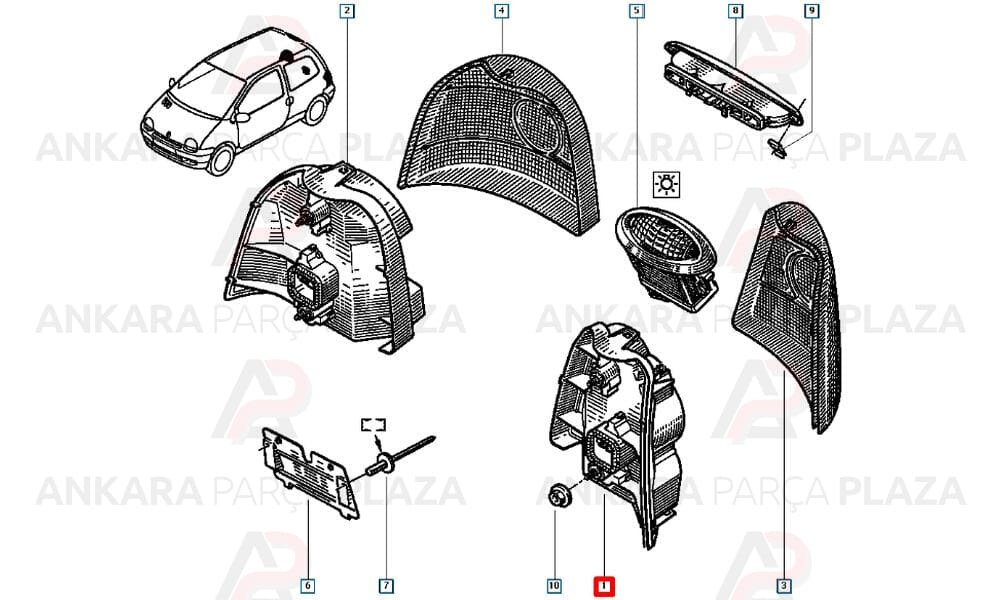 Twingo Stop Lambası Sol 1997 - 1998 Dega