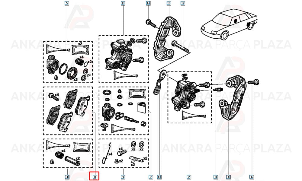 Renault 9, R19, Megane 1, Clio 1, Clio 2 Arka Fren Balatası Valeo