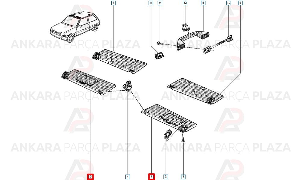 İç Güneşlik Renault 19