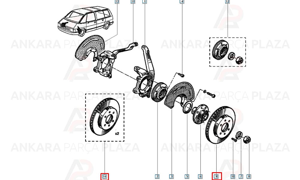 Fren Diski Ön Havalı Renault 25 Espace 259Mm