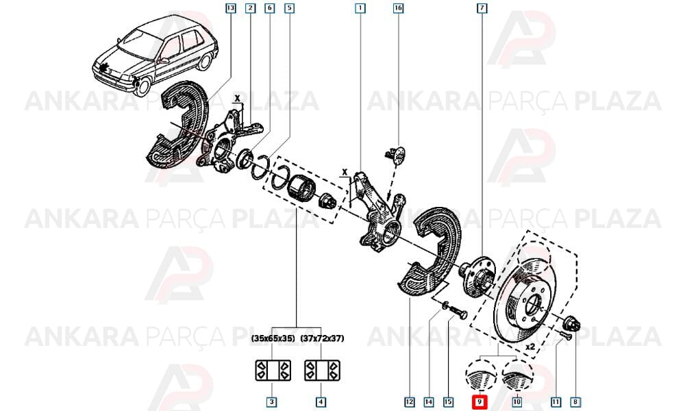 Ön Fren Diski Takım 238Mm Renault Twingo 1.2
