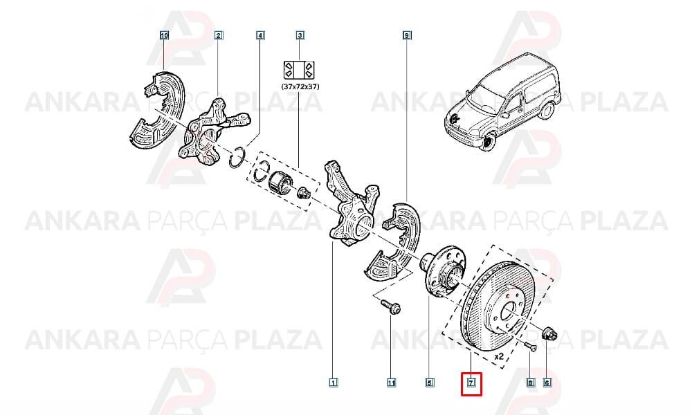 Ön Fren Diski Takim Renault 19 21 Kangoo Clio Megane