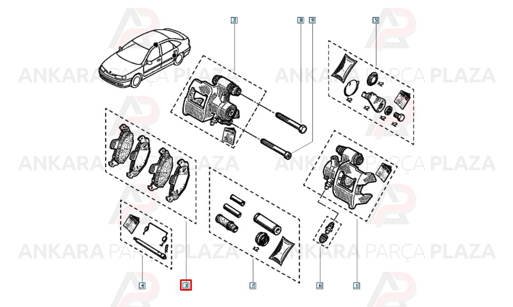 Renault Laguna 1 Arka Fren Balatası Valeo