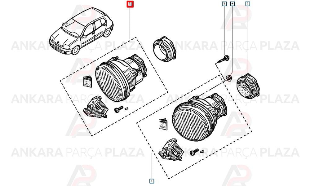 Twingo Clio Kangoo Sis Farı Ön Sağ Orijinal 7701205664