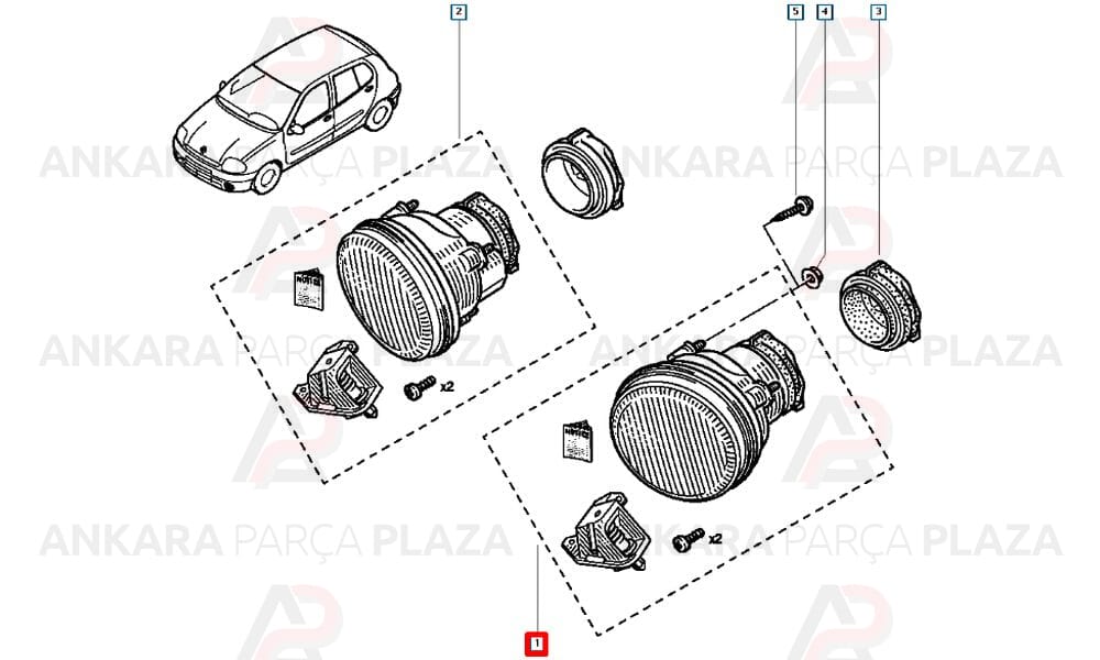 Clio Kangoo Twingo Sis Farı Ön Sol Orijinal 7701205665