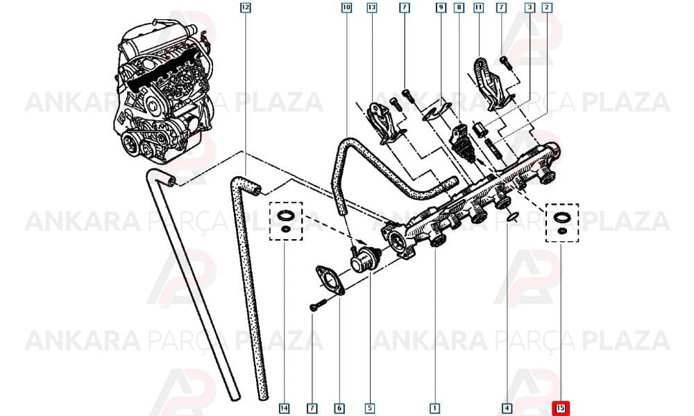 Laguna 2.0 8V F3R Enjektör Oringi Contasi 7701205695