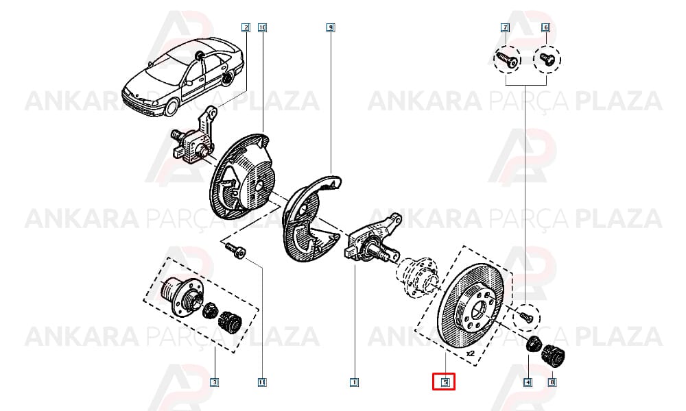 Renault Laguna 1 Arka Fren Diski Bosch