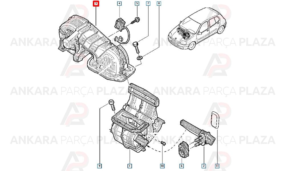 Kalorifer Motoru Klimalı Renault Clio 1998 - 2005