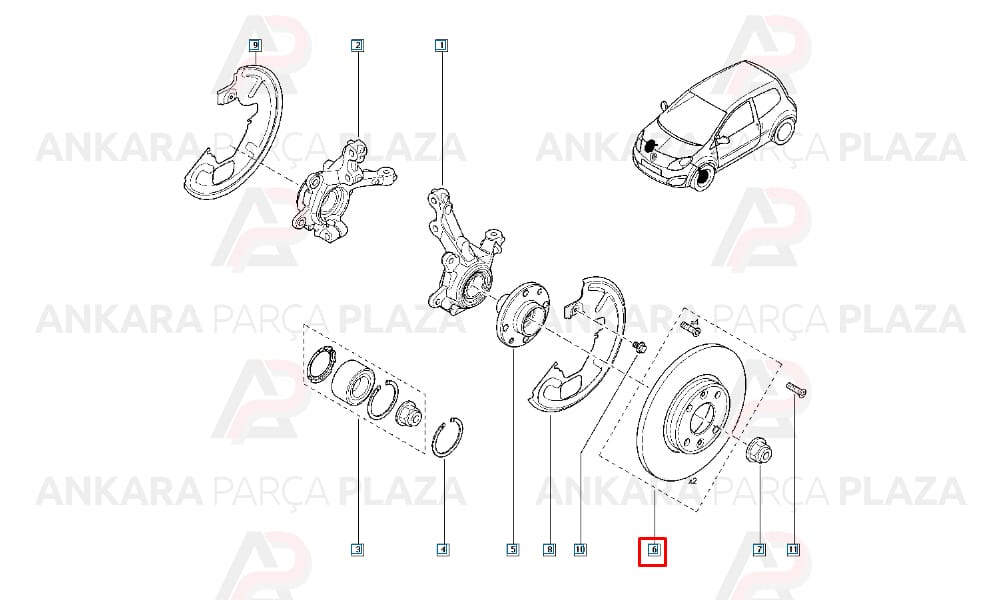 Megane 99 - 02 Ön Fren Diski Havalı 1.4 - 1.6Cc Adet 7701206339