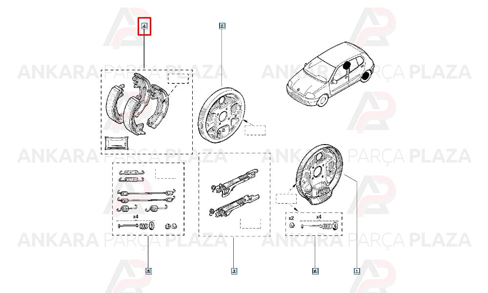 Logan, Sandero Clio 2, Symbol, Thalia Arka Fren Balatası Valeo