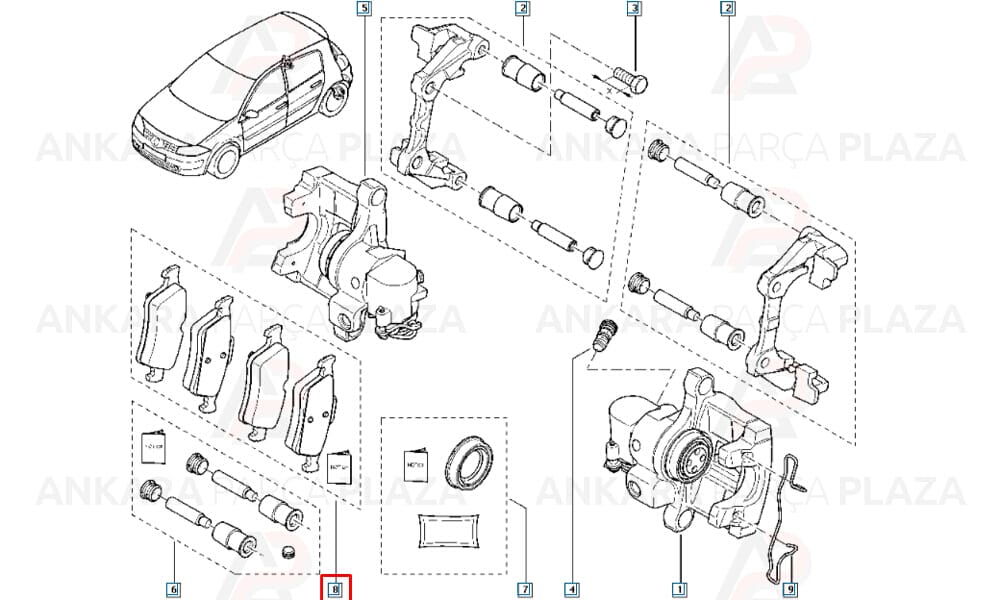 Renault Laguna 2, Megane 2, Latitude, Espace 4 Arka Fren Balatası Valeo