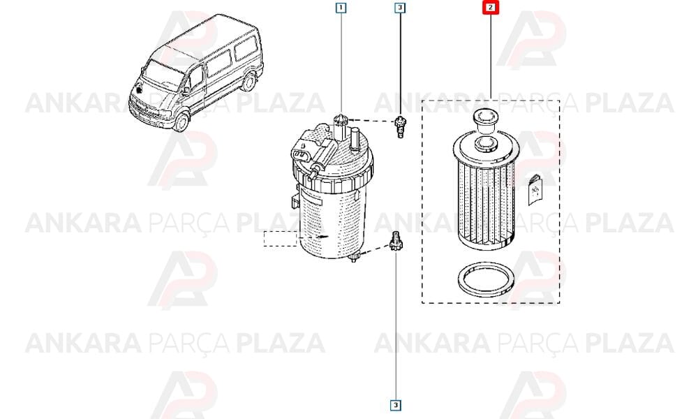Master 2 Trafic 2 1.9Dcı - 2.2Dcı - 2.5Dcı 2001 > Mazot Filtresi Purflux