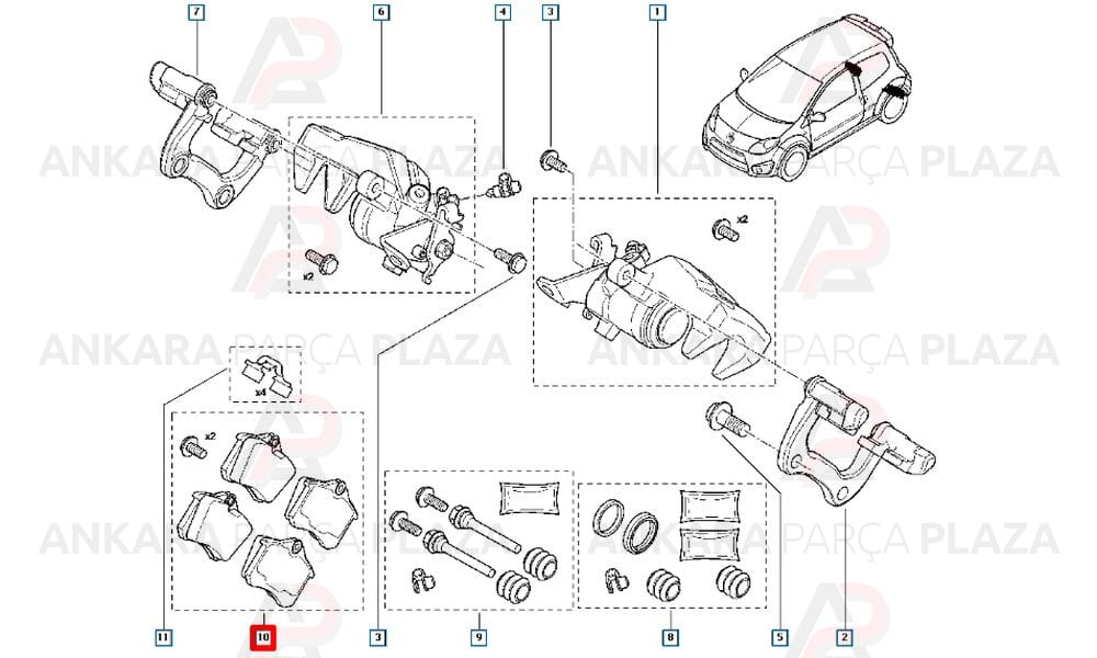 Modüs, Megane 1 - 2, Clio 3, Fluence Arka Fren Balatası Hattat