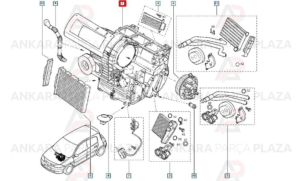 Kalorifer Kutusu Komple Megane 2 7701207706