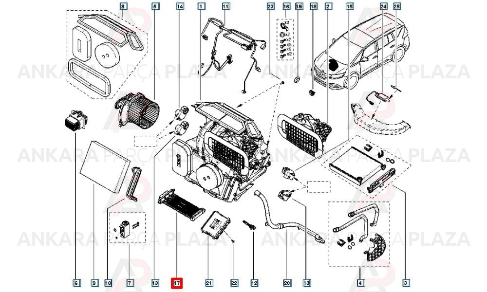 Kalorifer Rezistansı Megane 3 Scenic 3 1000W 7701207715