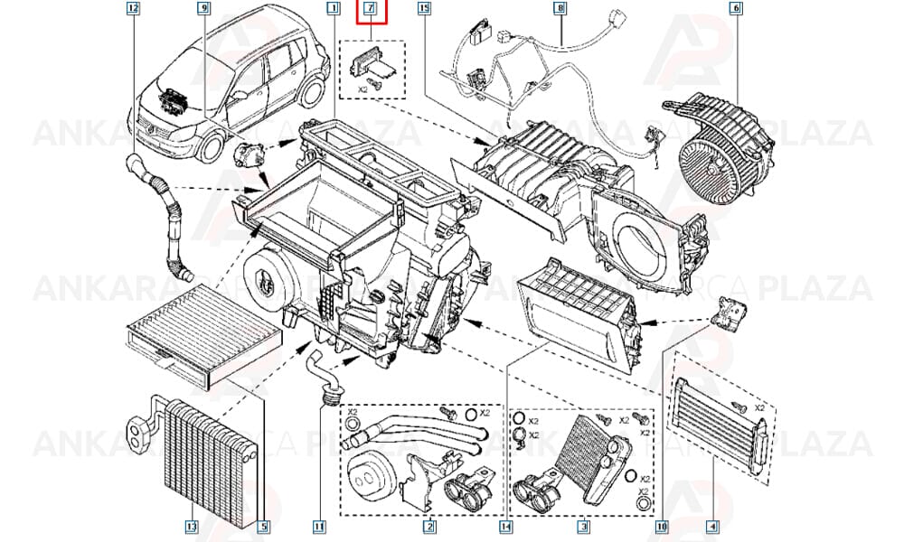 Kalorifer Rezistansı Fan Hız Ayar Ünitesi Renault Megane 2 7701207718