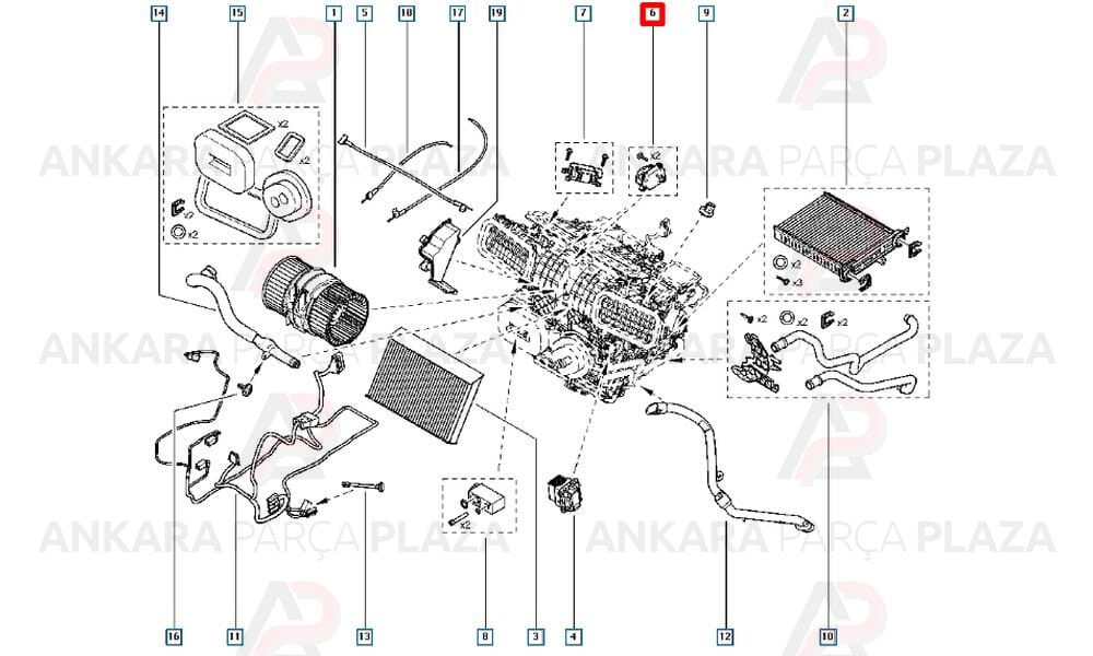 Kalorifer Klape Motoru Hareketlendirici Küçük Renault Megane 2