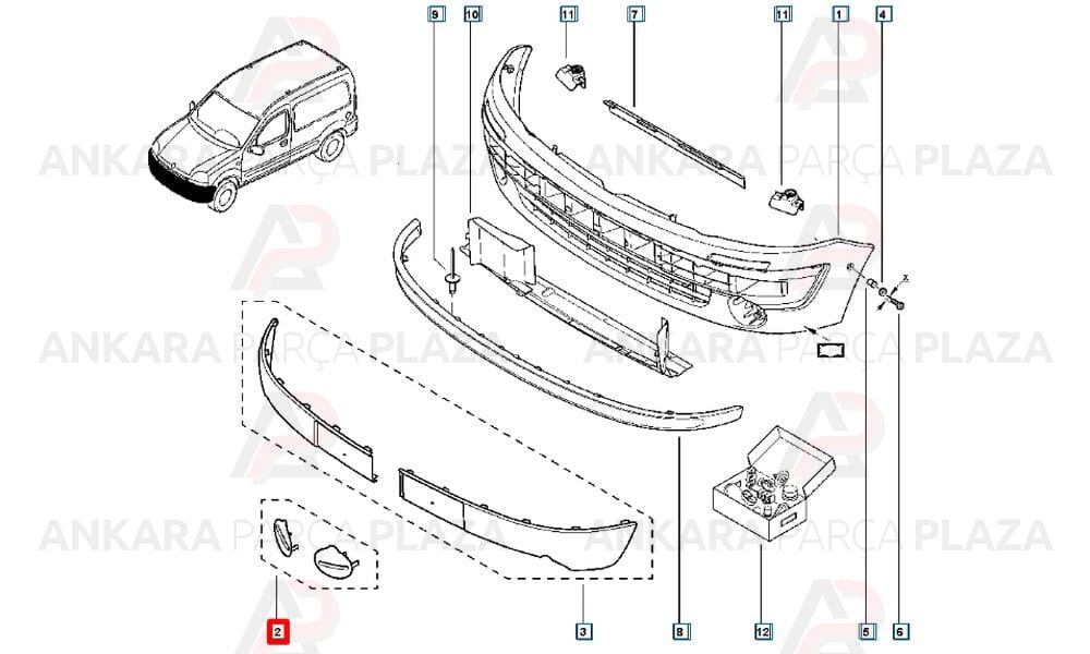 Kangoo Sis Farı Kapak Plastiği Ön Sol Sis Deliksiz 2003 - 2012 Meydan