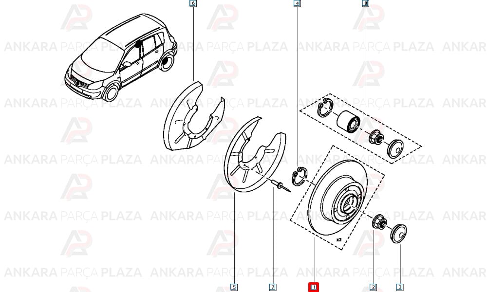 Megane 2 SW, Scenic 2 Arka Fren Diski Delphi
