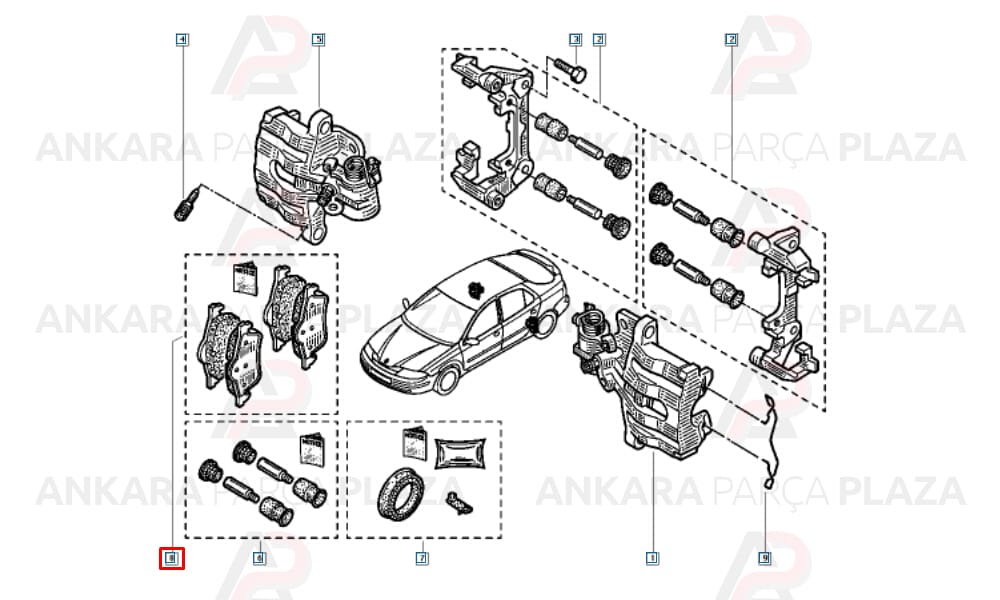 Laguna 2, 3 Arka Fren Balatası Hattat