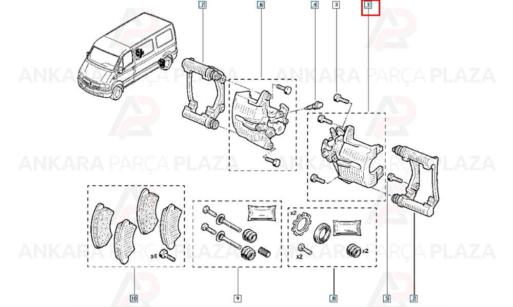 Master 2 Arka Fren Kaliperi Sol 2004 - 2010 Arası Motortec