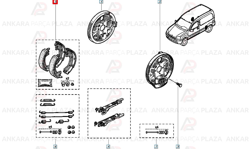 Kangoo Arka Fren Balatası Büyük Tip Pbs